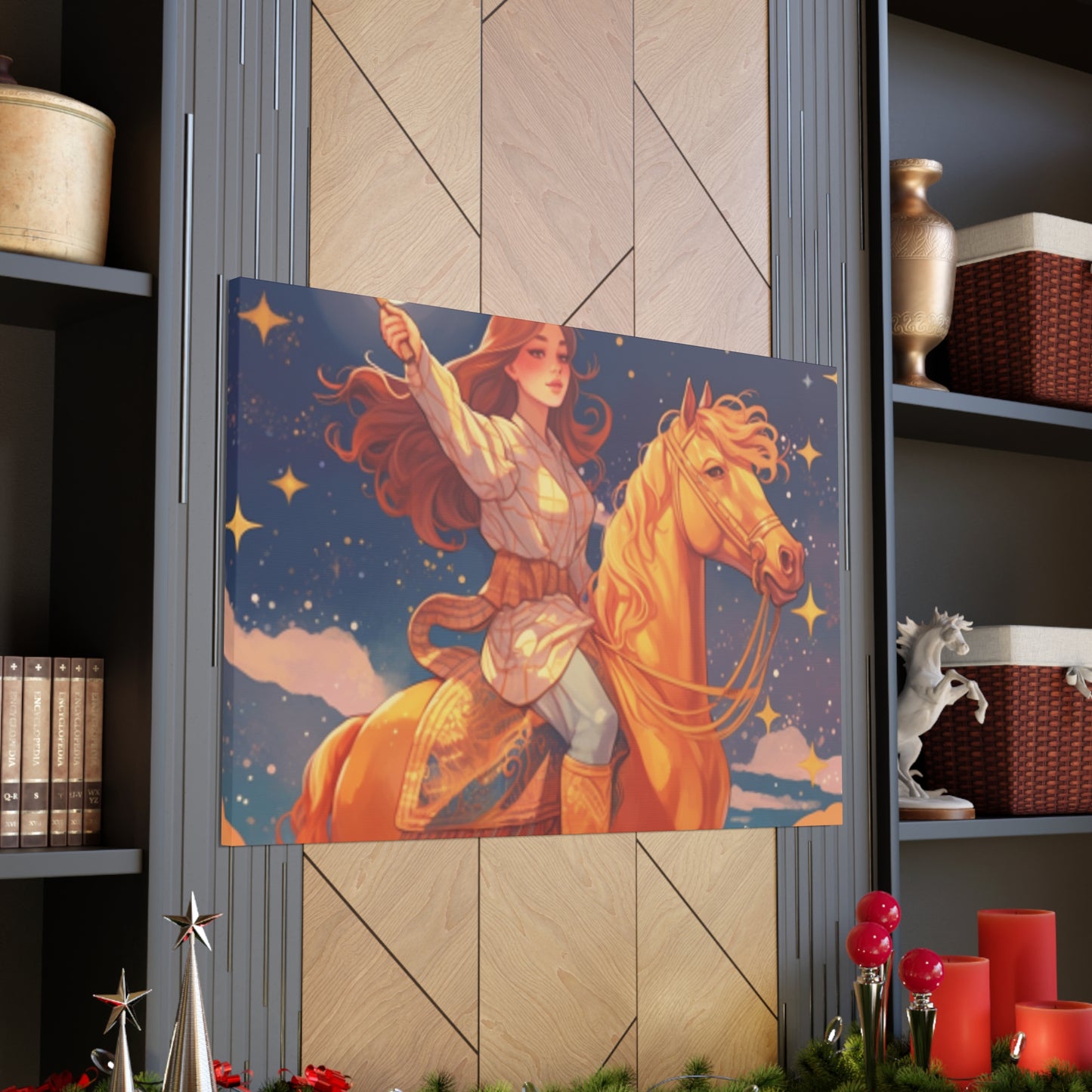 Lofi Magic, Boho Girl And Her Horse - Large Wall Art