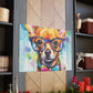 Nerdy Chihuahua In Blue Glasses And Bow Tie - Large Wall Art