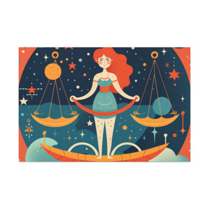 Cute Lofi Style Libra In The Stars - Large Wall Art