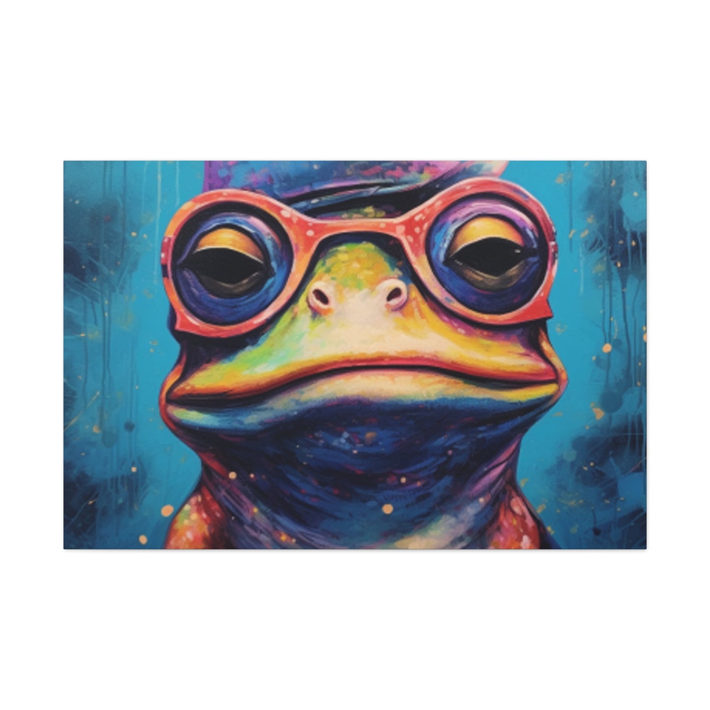 Sleepy Frog In Glasses - Large Wall Art