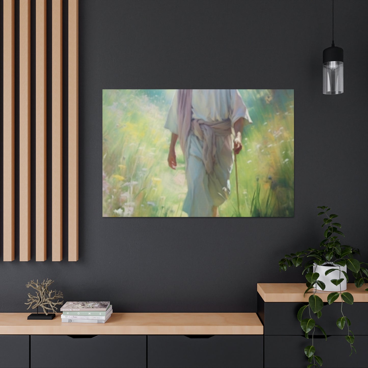 Jesus On A Peaceful Walk- Large Wall Art