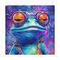 Totally Groovy Blue Frog In Glasses - Large Wall Art