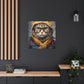 Bundled Up Tabby Cat With Glasses - Large Wall Art