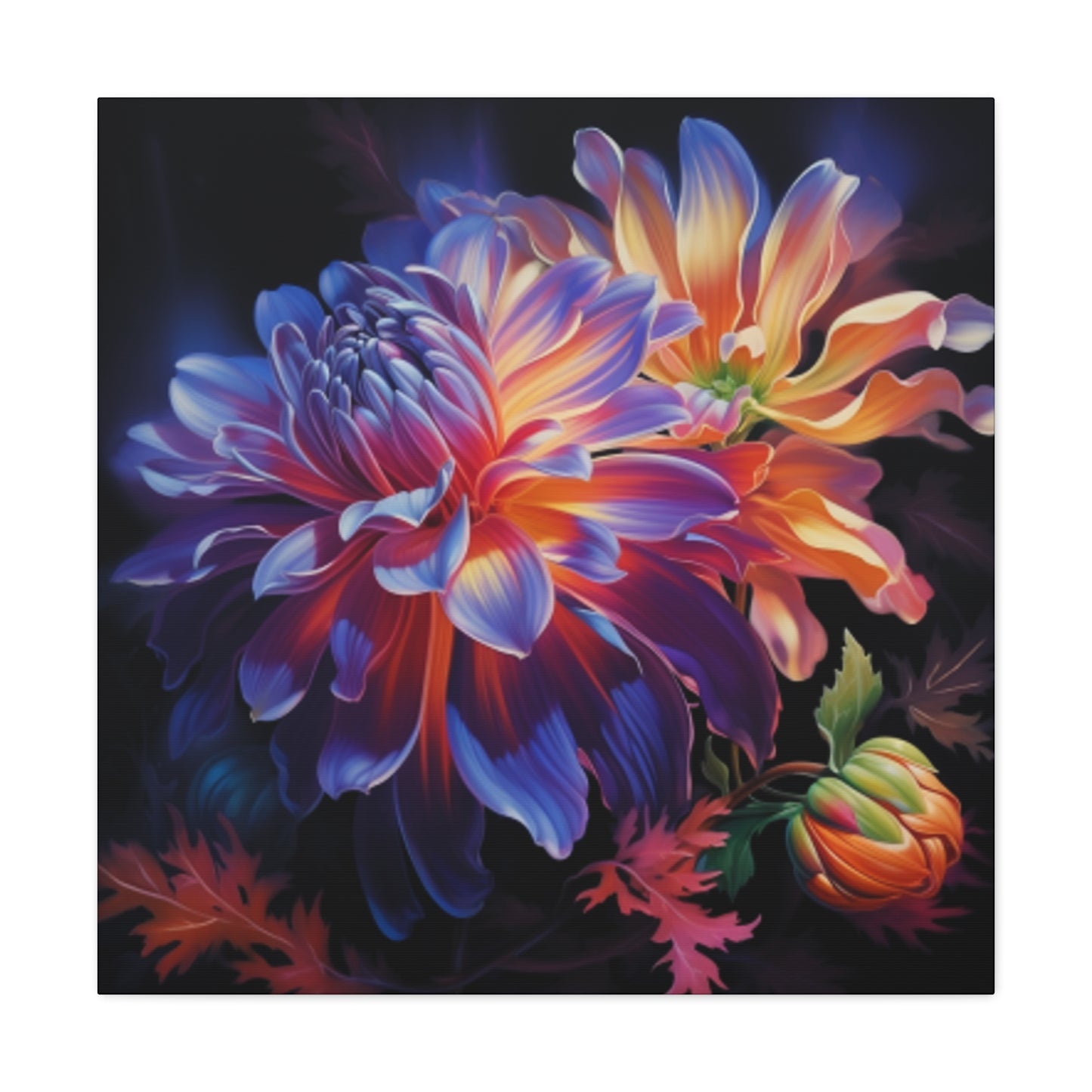 Totally Groovy, Glowing Flowers In Bloom- Large Wall Art