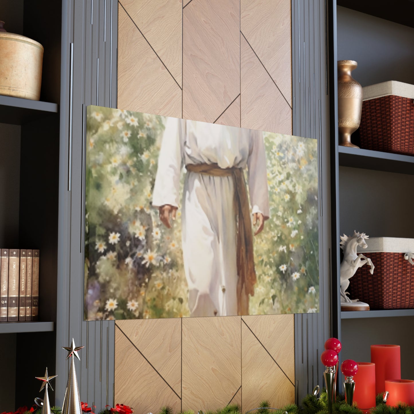 Jesus In A Heavenly White Glow, Surrounded By Pure Beauty- Large Wall Art