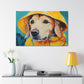 Golden Retriever Ready For The Rain - Large Wall Art