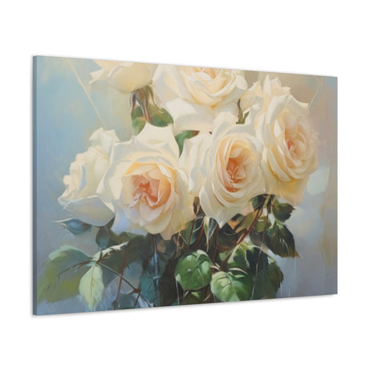 Long Stem White Roses- Large Wall Art