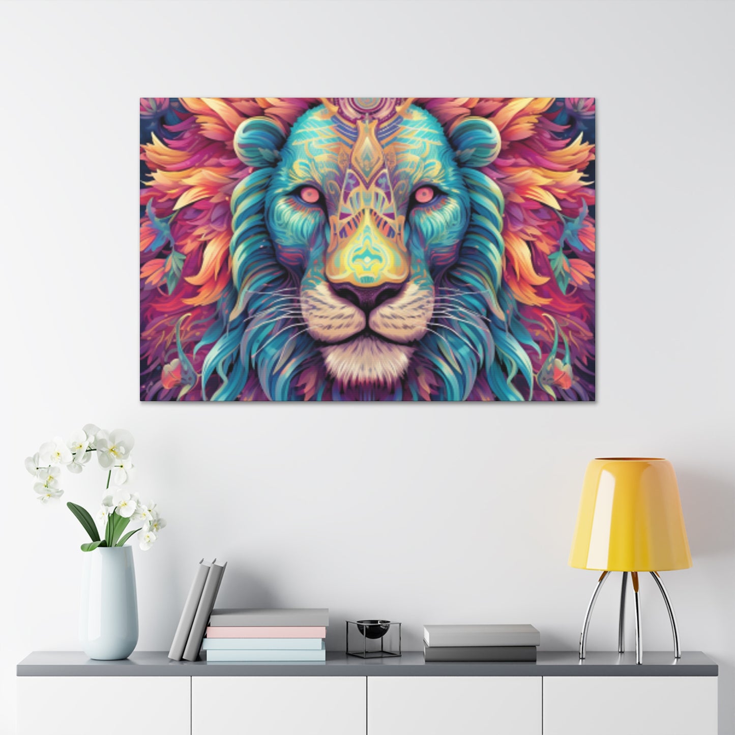 Dreamland Lion With Pink Eyes- Large Wall Art