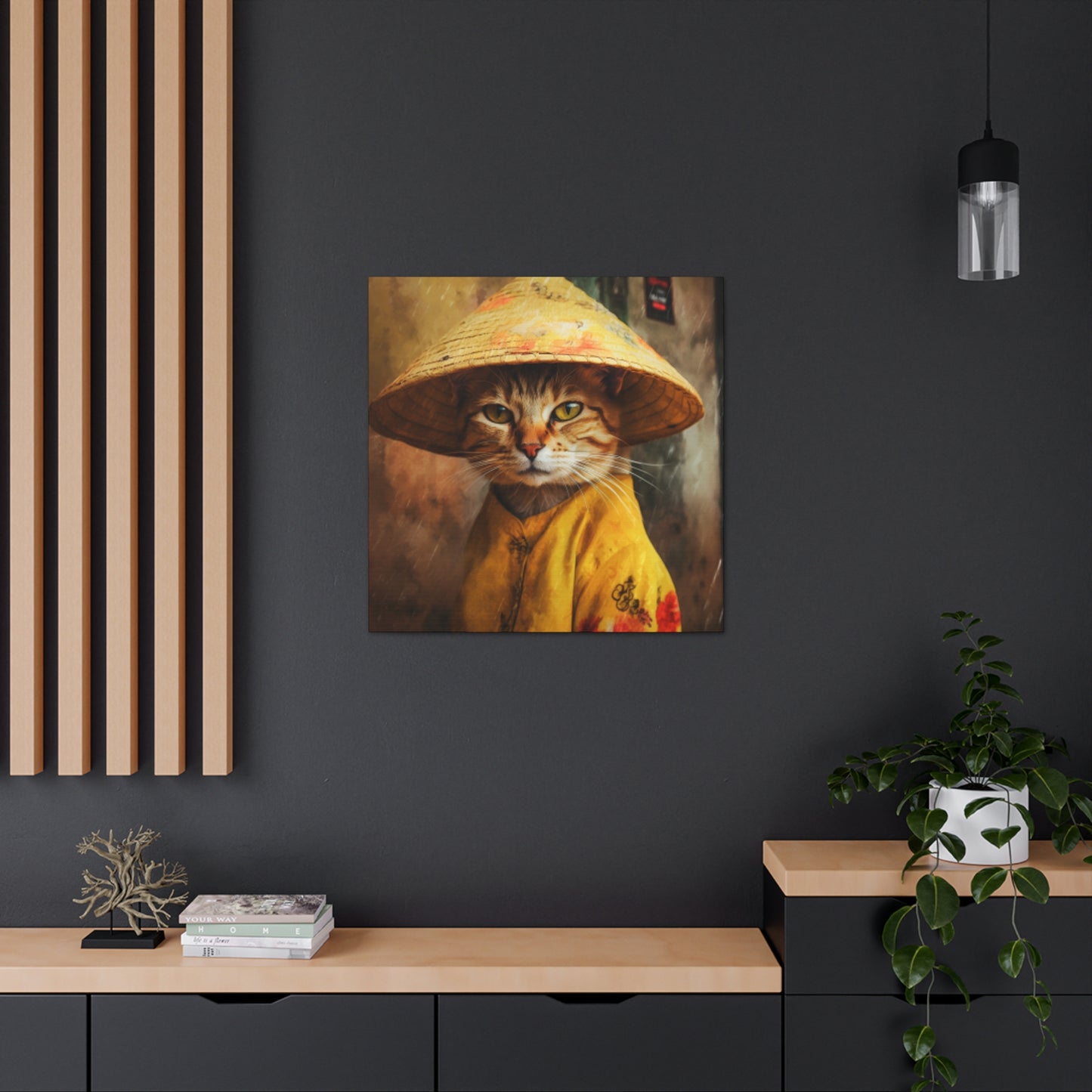 Pretty Kitty In A Conical Hat- Large Wall Art