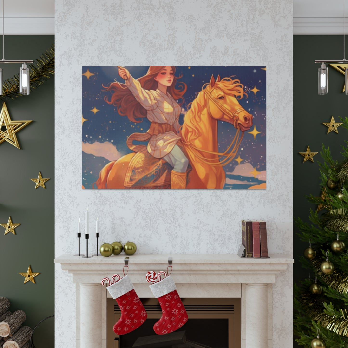 Lofi Magic, Boho Girl And Her Horse - Large Wall Art