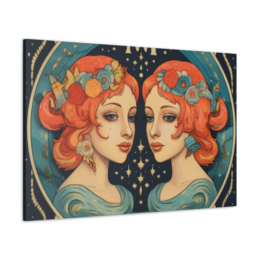 Lofi Astrology Gemini Babes- Large Wall Art