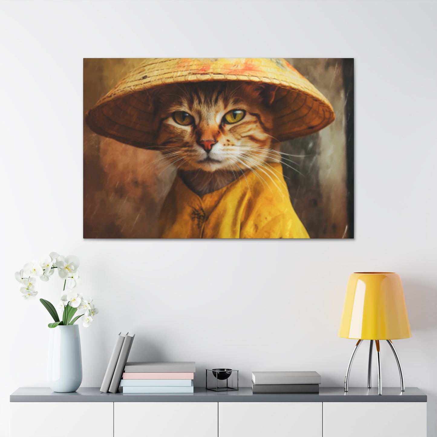 Pretty Kitty In A Conical Hat- Large Wall Art