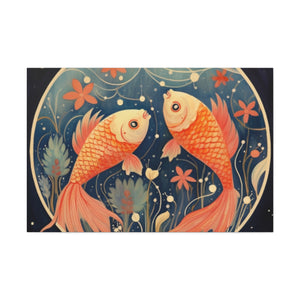 Lofi Astrology Peaceful Pisces Fish - Large Wall Art