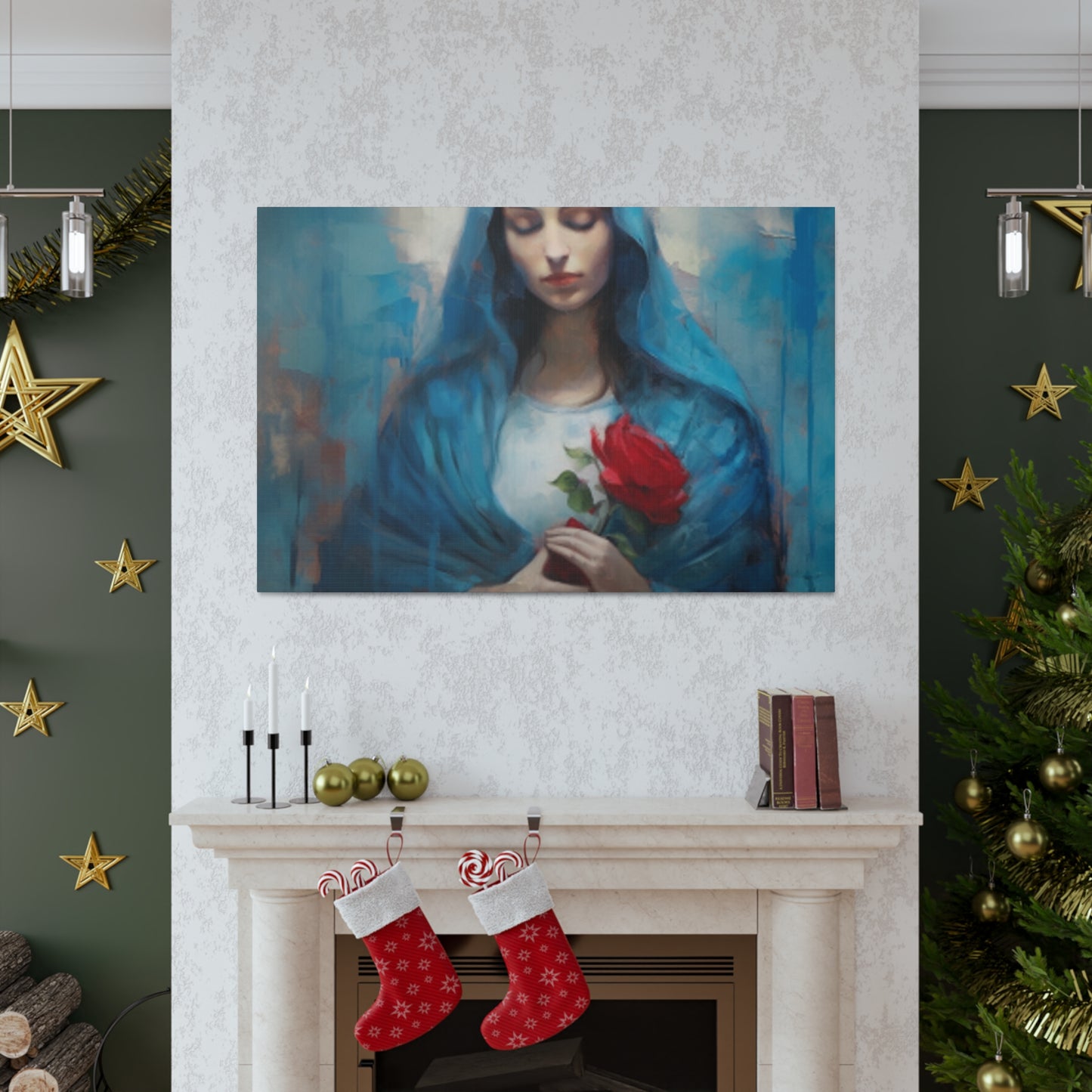 Mother Mary Praying For Sinners - Large Wall Art