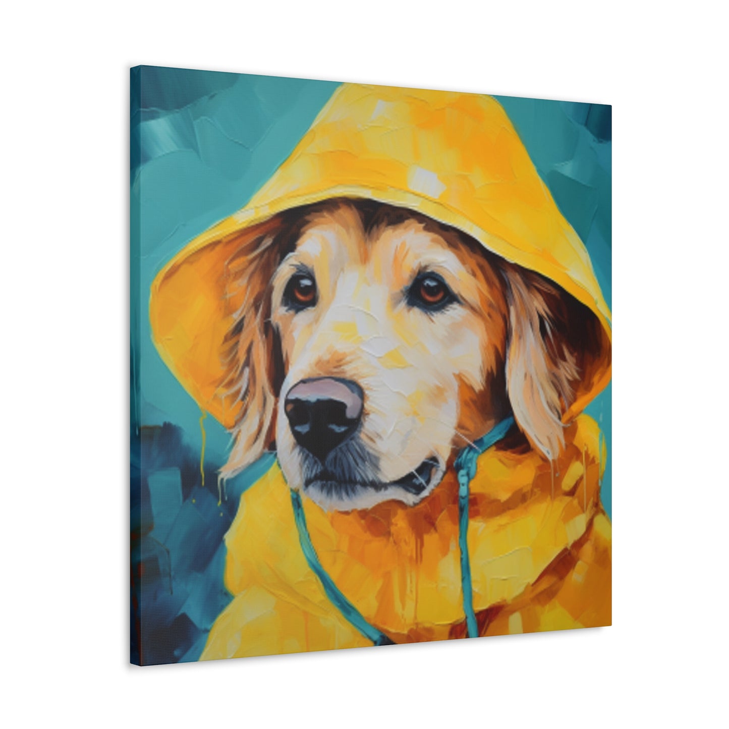 Golden Retriever Ready For The Rain - Large Wall Art