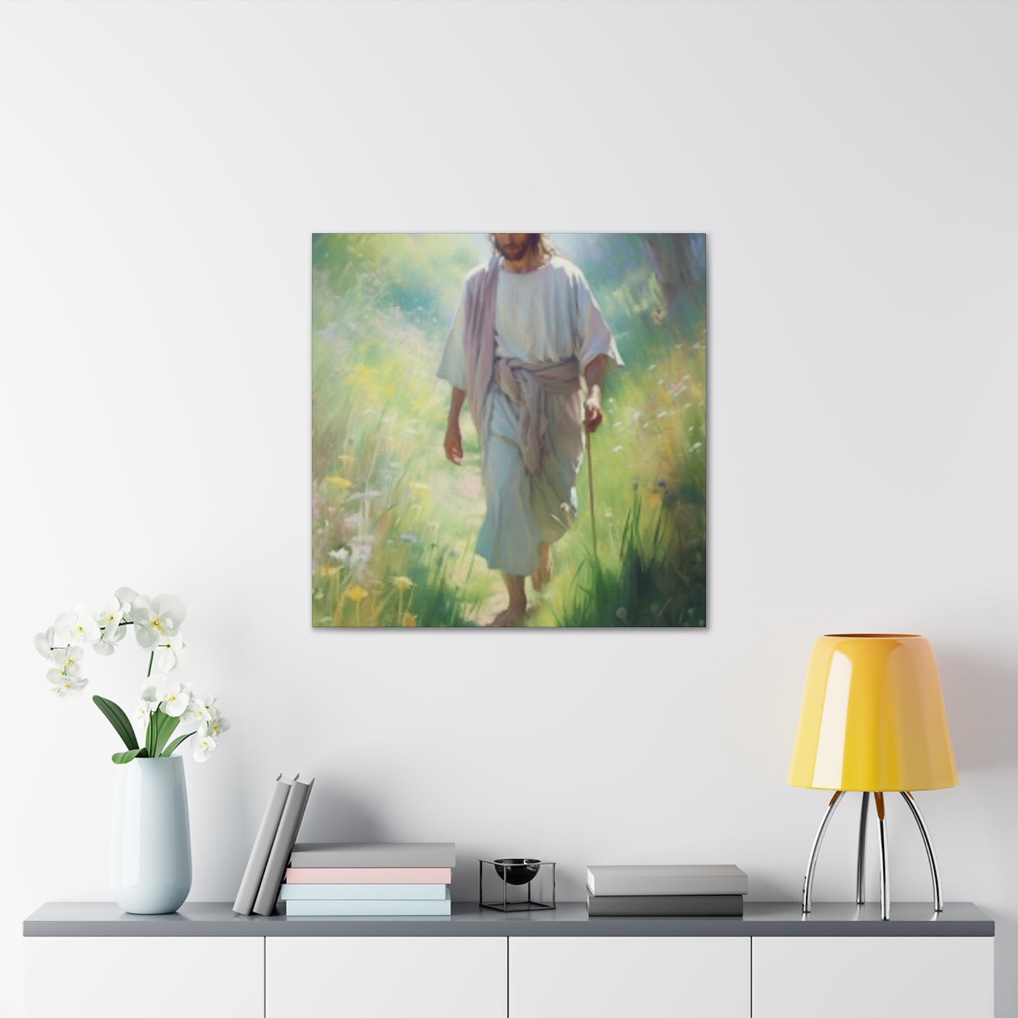 Jesus On A Peaceful Walk- Large Wall Art