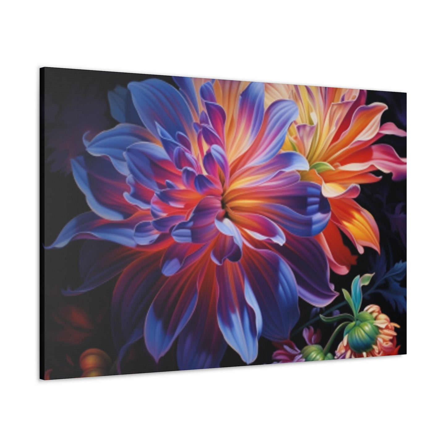 Fully Bloomed Glowing Flowers - Large Wall Art