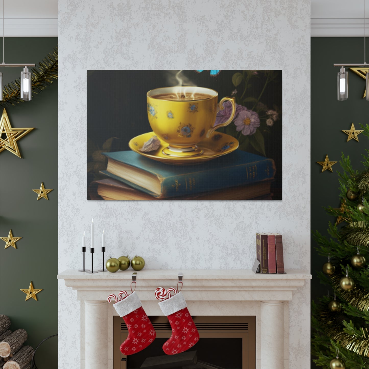 Tea Time With Butterfly Friends - Large Wall Art