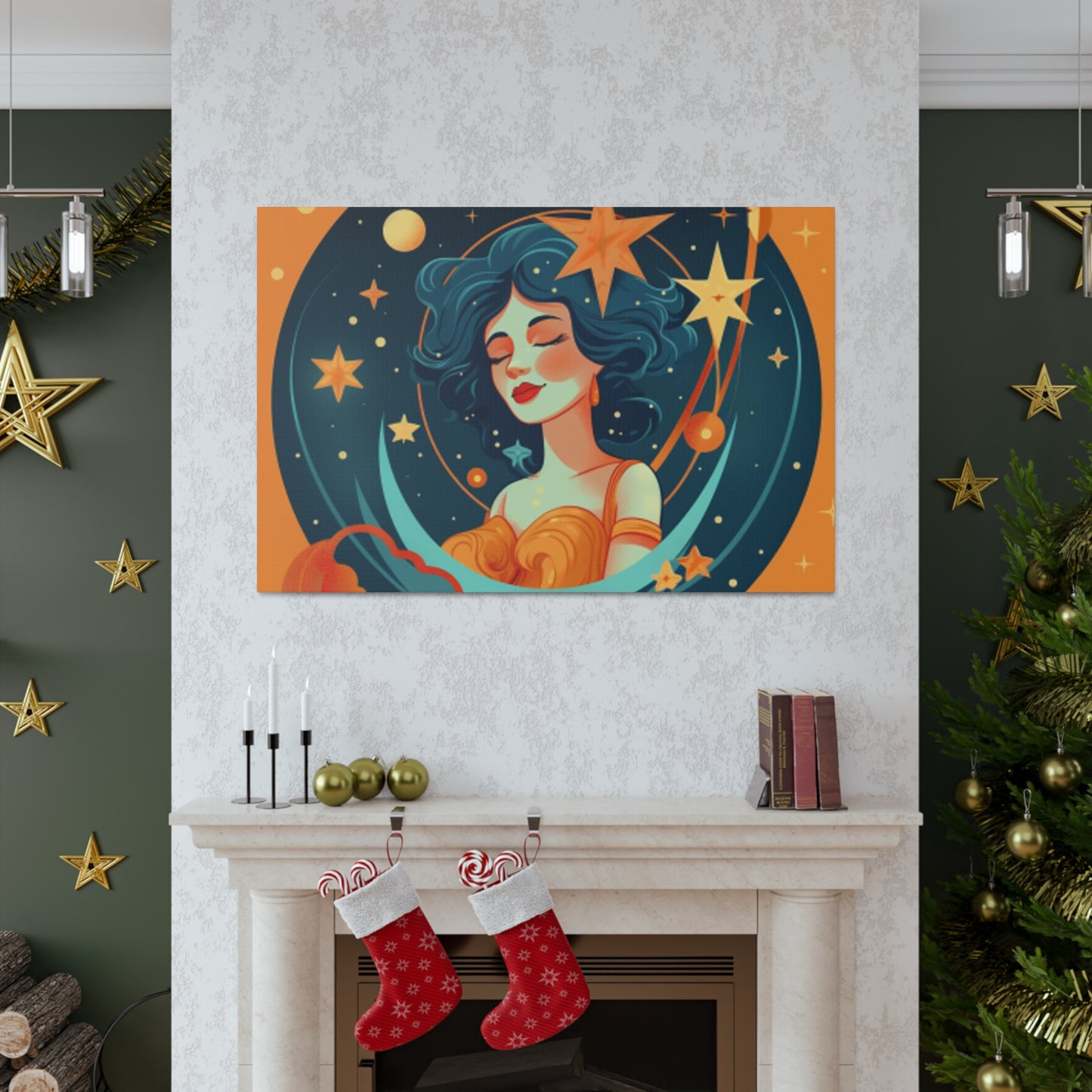 Super Aquarius Chick, Lofi Style- Large Wall Art