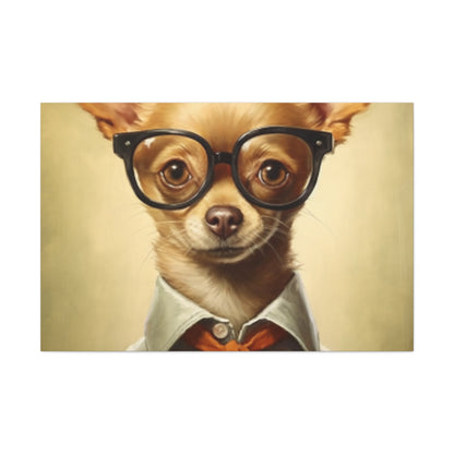 Chihuahua In Glasses With A Smirk - Large Wall Art