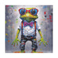 Green Frog In Red Glasses And Suspenders - Large Wall Art