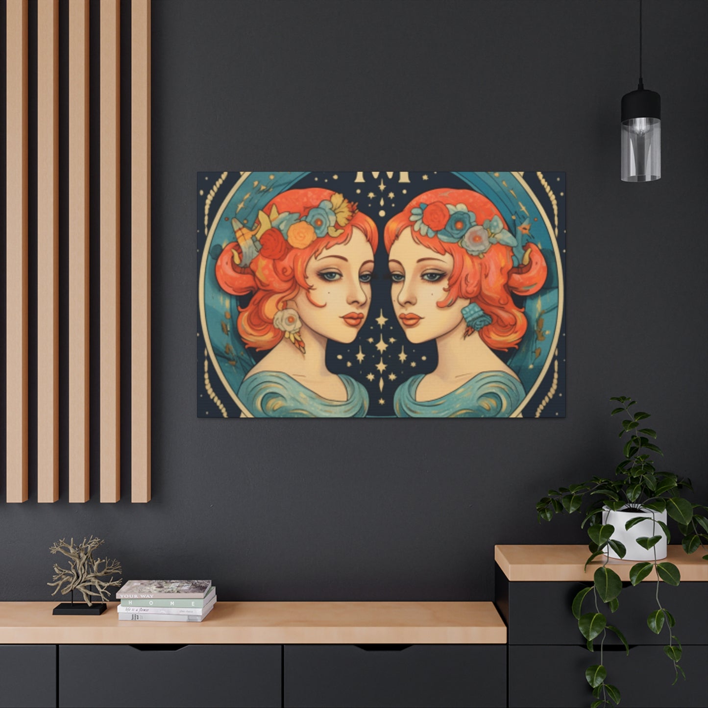 Lofi Astrology Gemini Babes- Large Wall Art