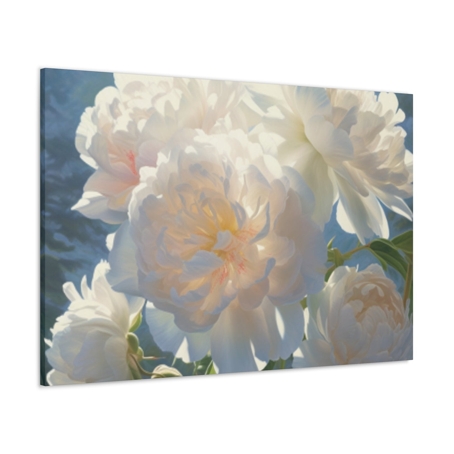 Blooming White Peonies In The Sun- Large Wall Art