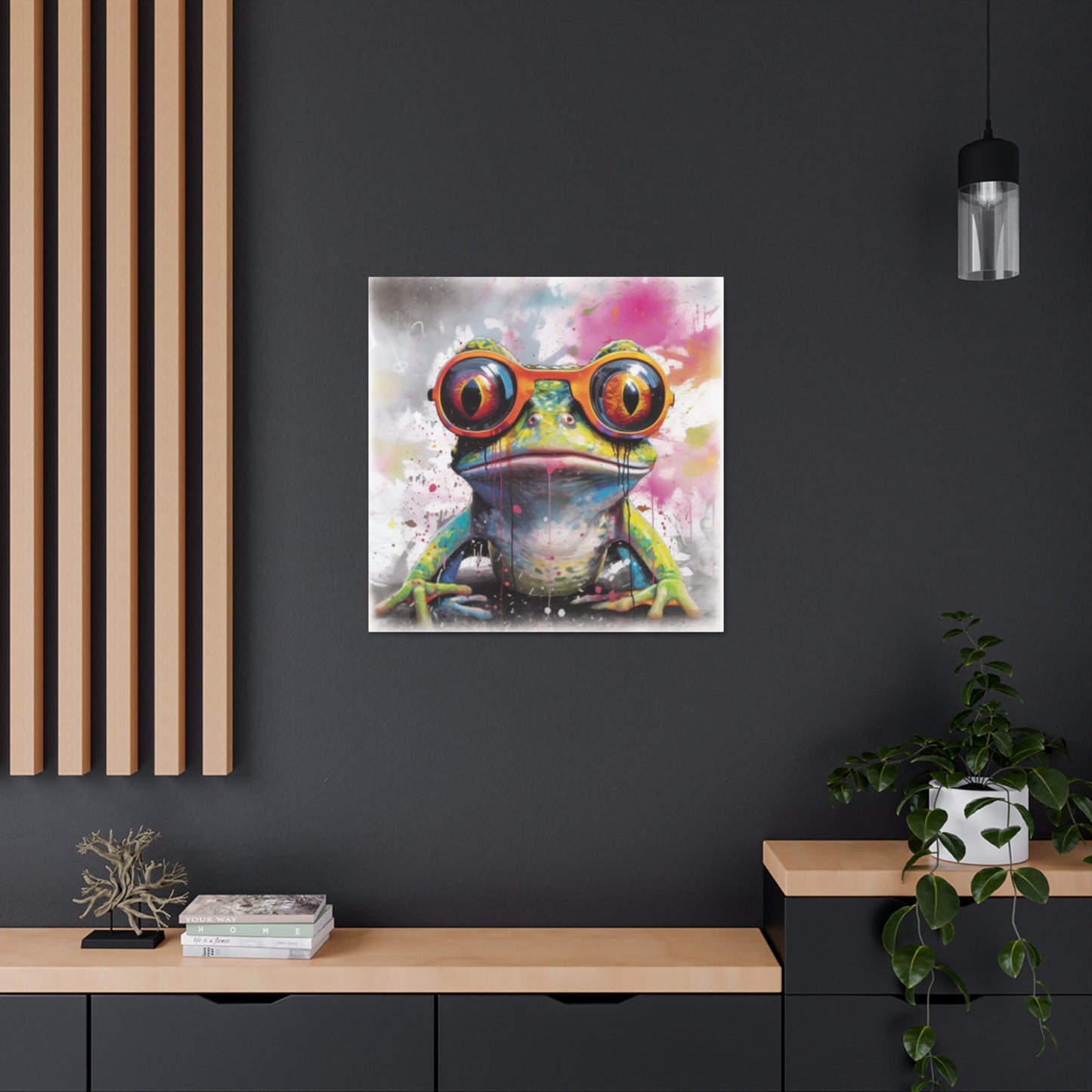 Art Frog In Gold Glasses- Large Wall Art