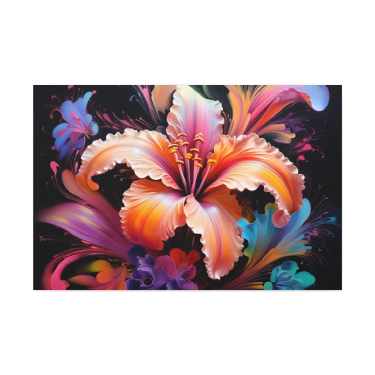 Pretty Yellow And Pink, Glowing Hibiscus - Large Wall Art