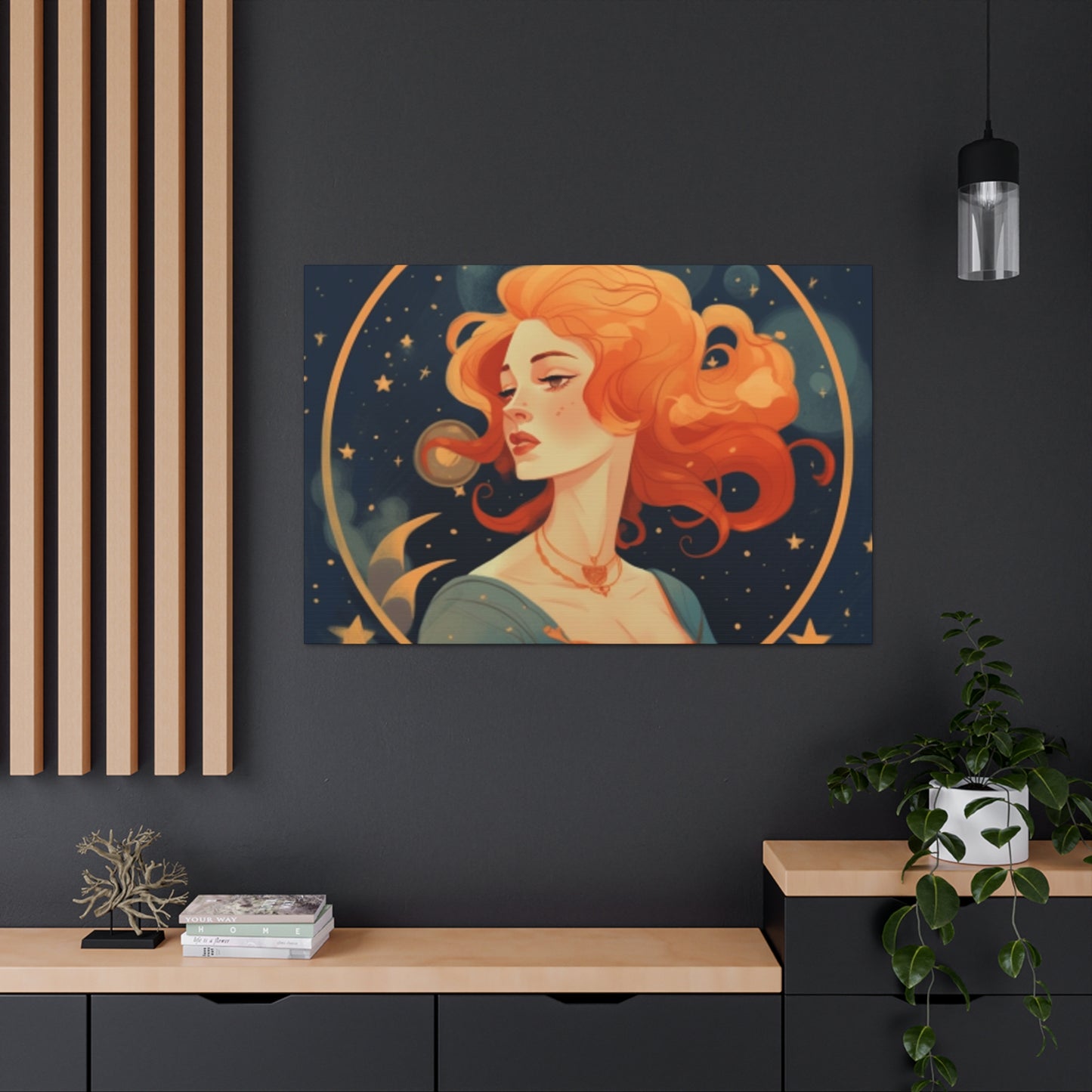 Lofi Style Virgo Girl, Unimpressed - Large Wall Art