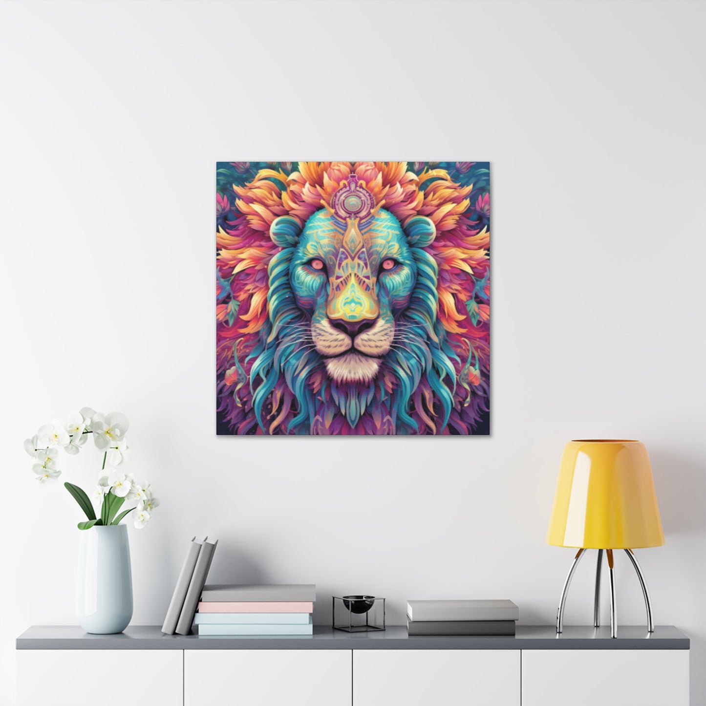 Dreamland Lion With Pink Eyes- Large Wall Art