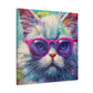 Puuuur-ple Glasses On A Fluffy Kitty - Large Wall Art