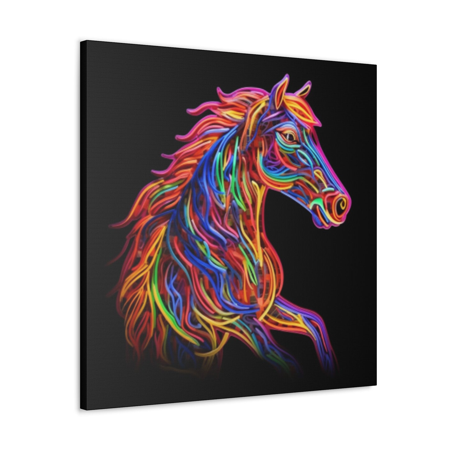 Electric, Neon, Bright Horse- Large Wall Art