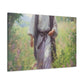 Jesus Taking A Heavenly Walk Through Wildflowers - Large Wall Art