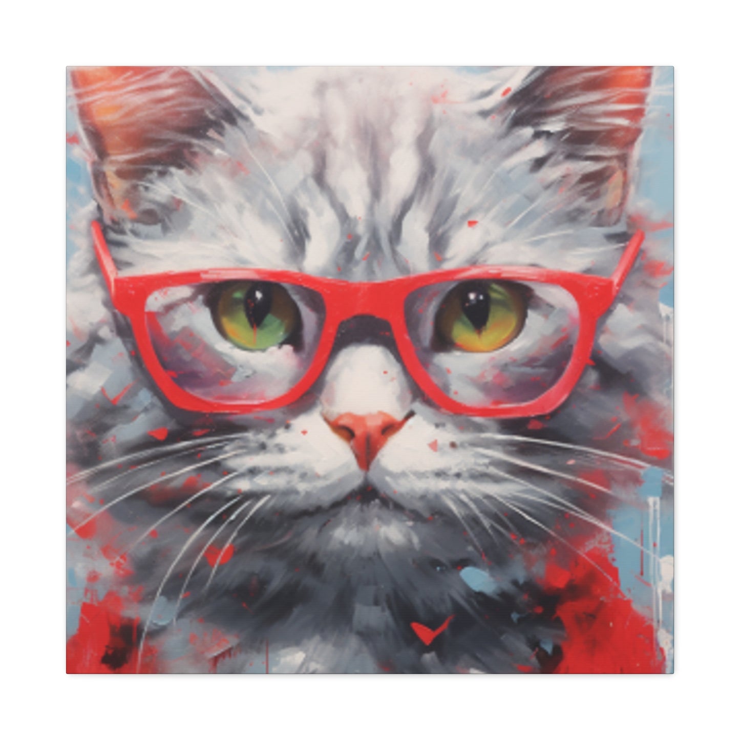 Furball Kitty In Red- Large Wall Art