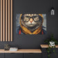 Bundled Up Tabby Cat With Glasses - Large Wall Art