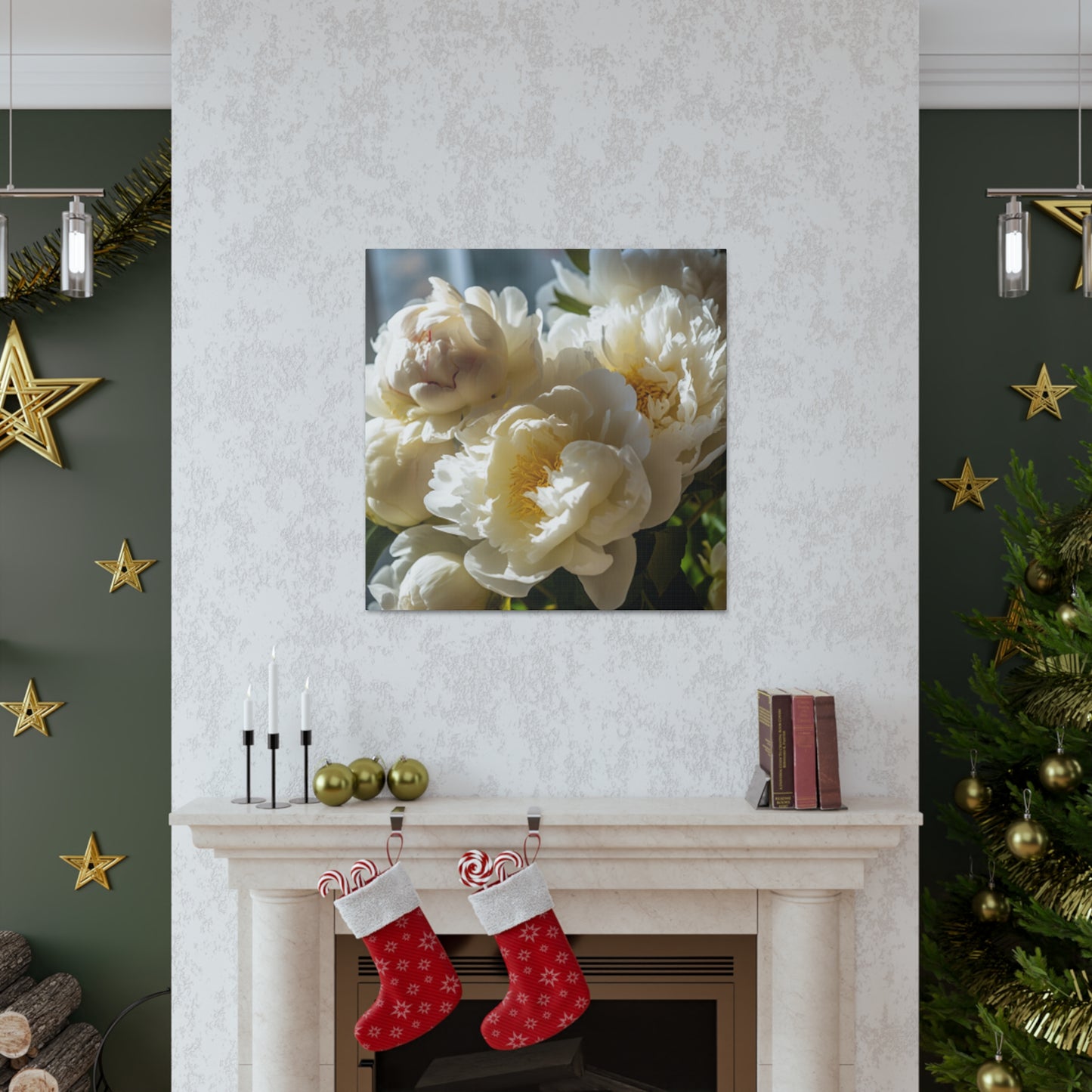 Soft White Peonies In Warm Light - Large Wall Art