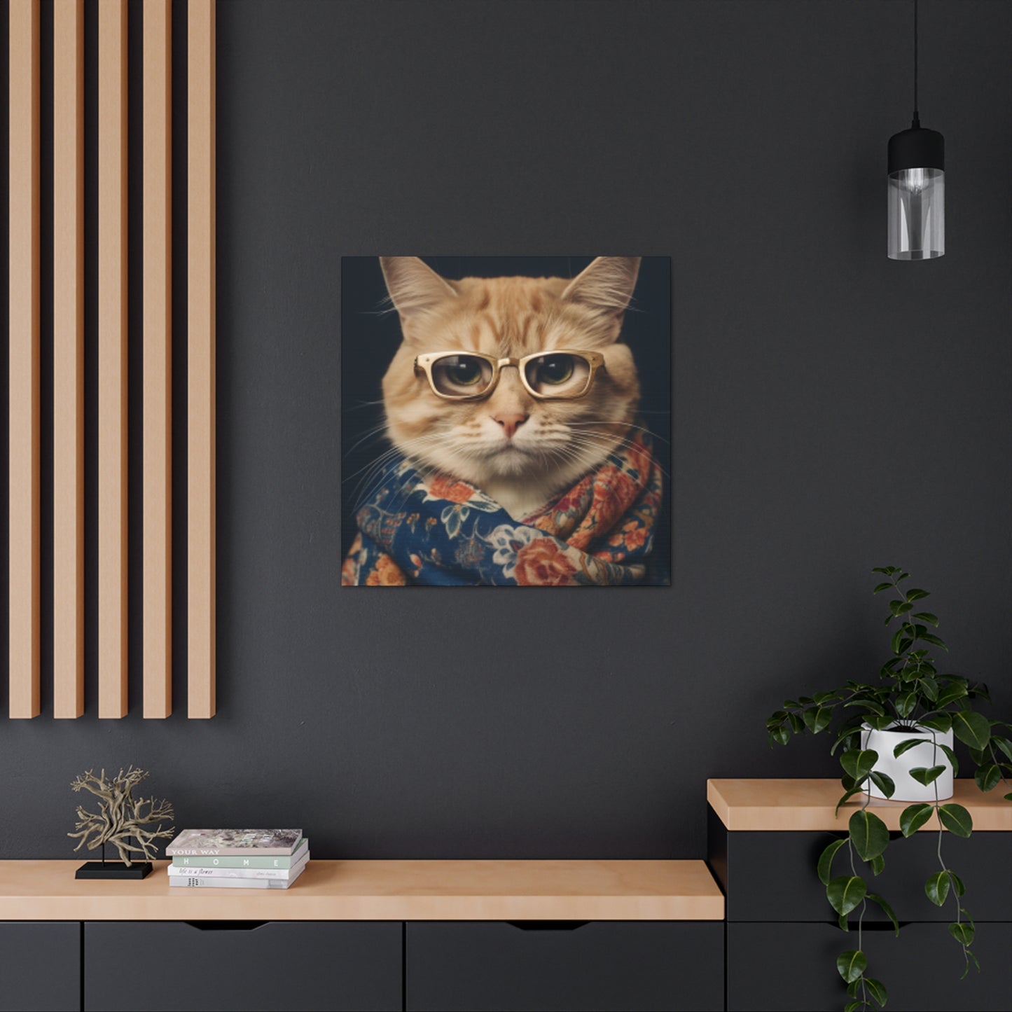 Orange Tabby Looking Fancy- Large Wall Art