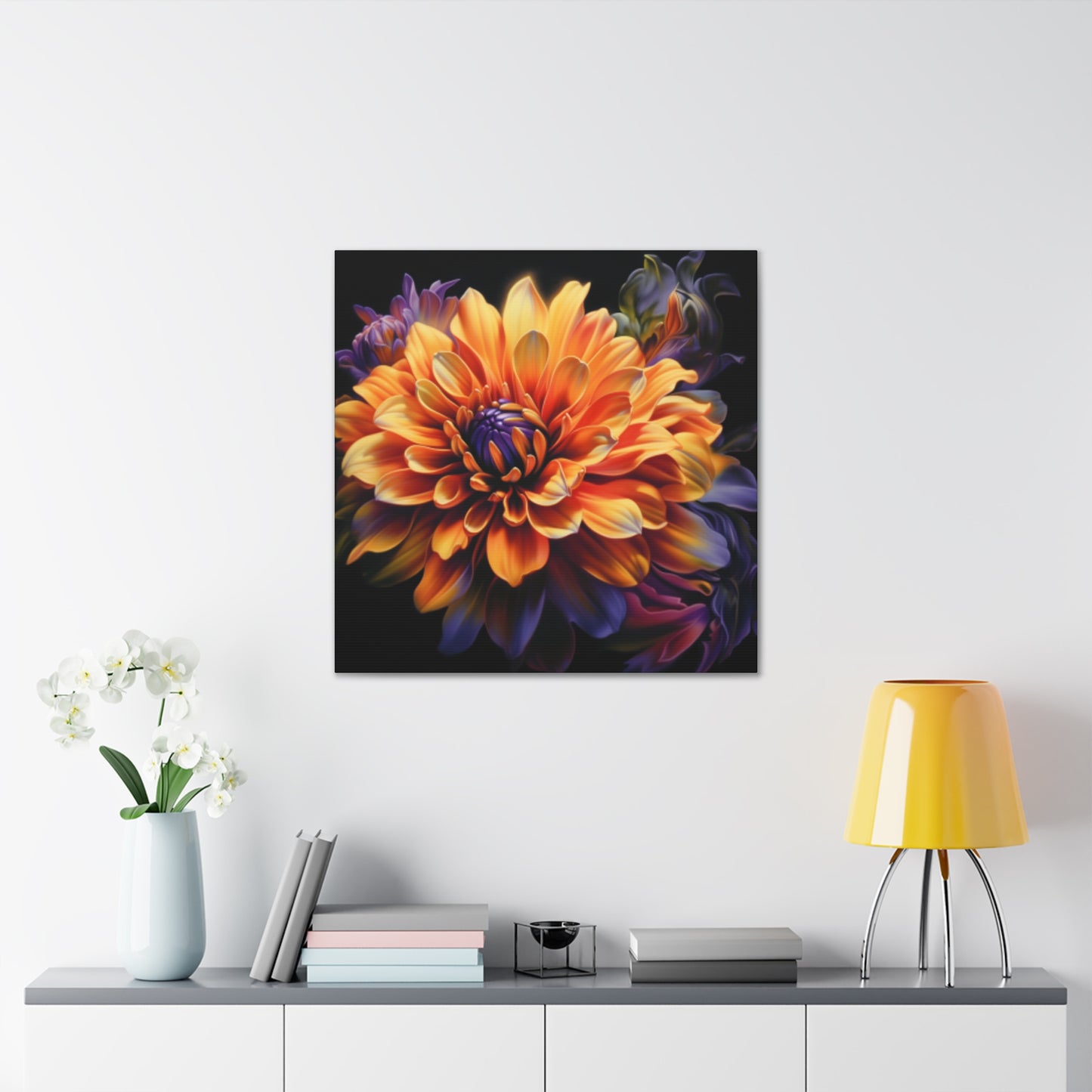 Glowing Dahlia In Bloom - Large Wall Art