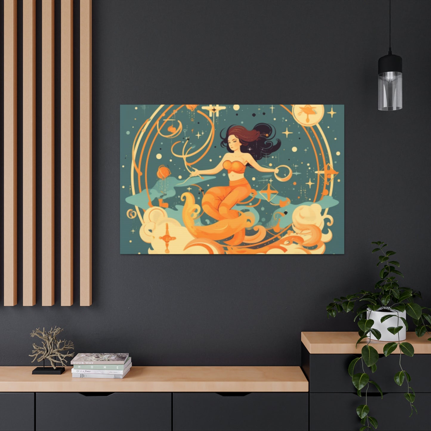 Lofi, Astrology,  Dreaming Of Aquarius (1)- Large Wall Art