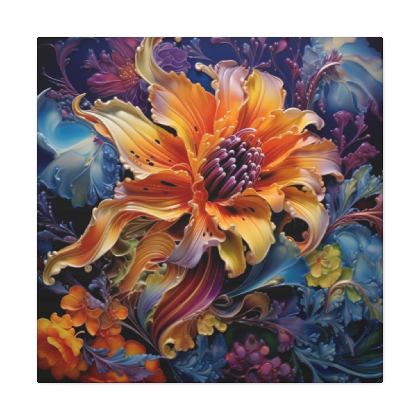 Psychedelic Yellow Flower - Large Wall Art