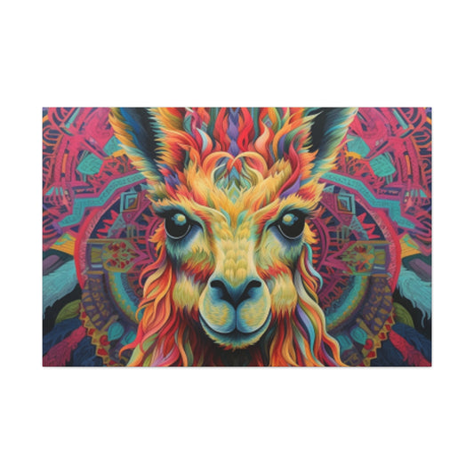 So Much Color Drama On This Llama- Large Wall Art