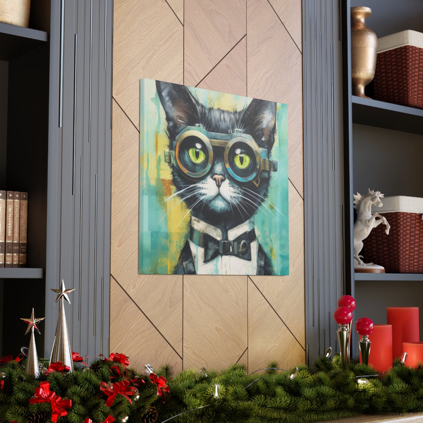 Fancy Cat ,steampunk Style - Large Wall Art