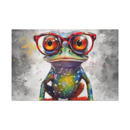 Little Frog In Big Red Glasses- Large Wall Art
