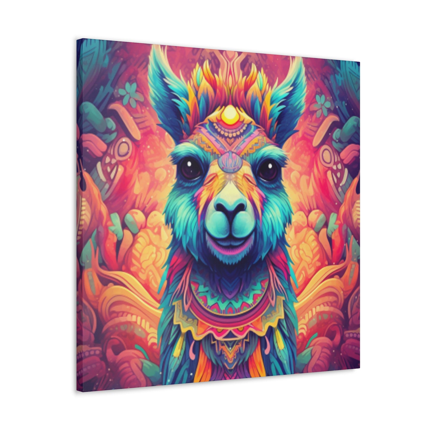 Colorful Llama With Beautiful Eyes- Large Wall Art