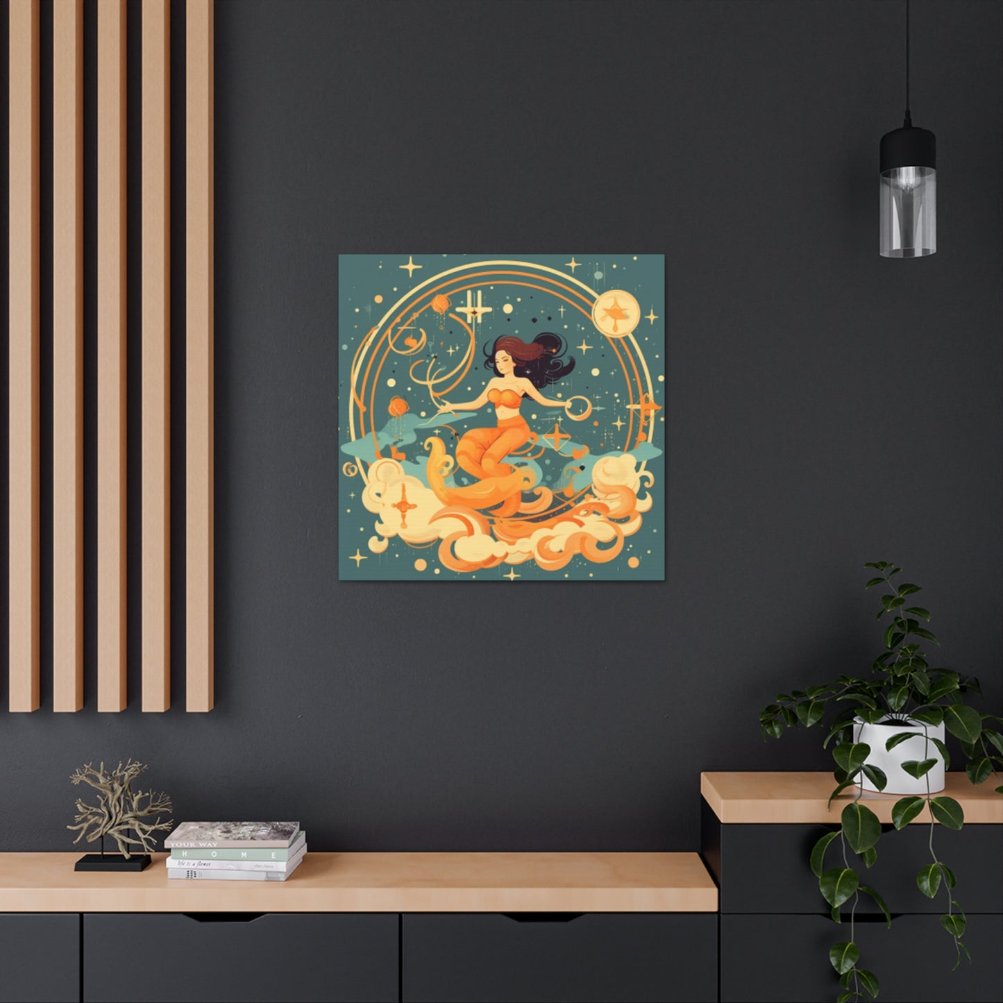 Lofi, Astrology,  Dreaming Of Aquarius (1)- Large Wall Art