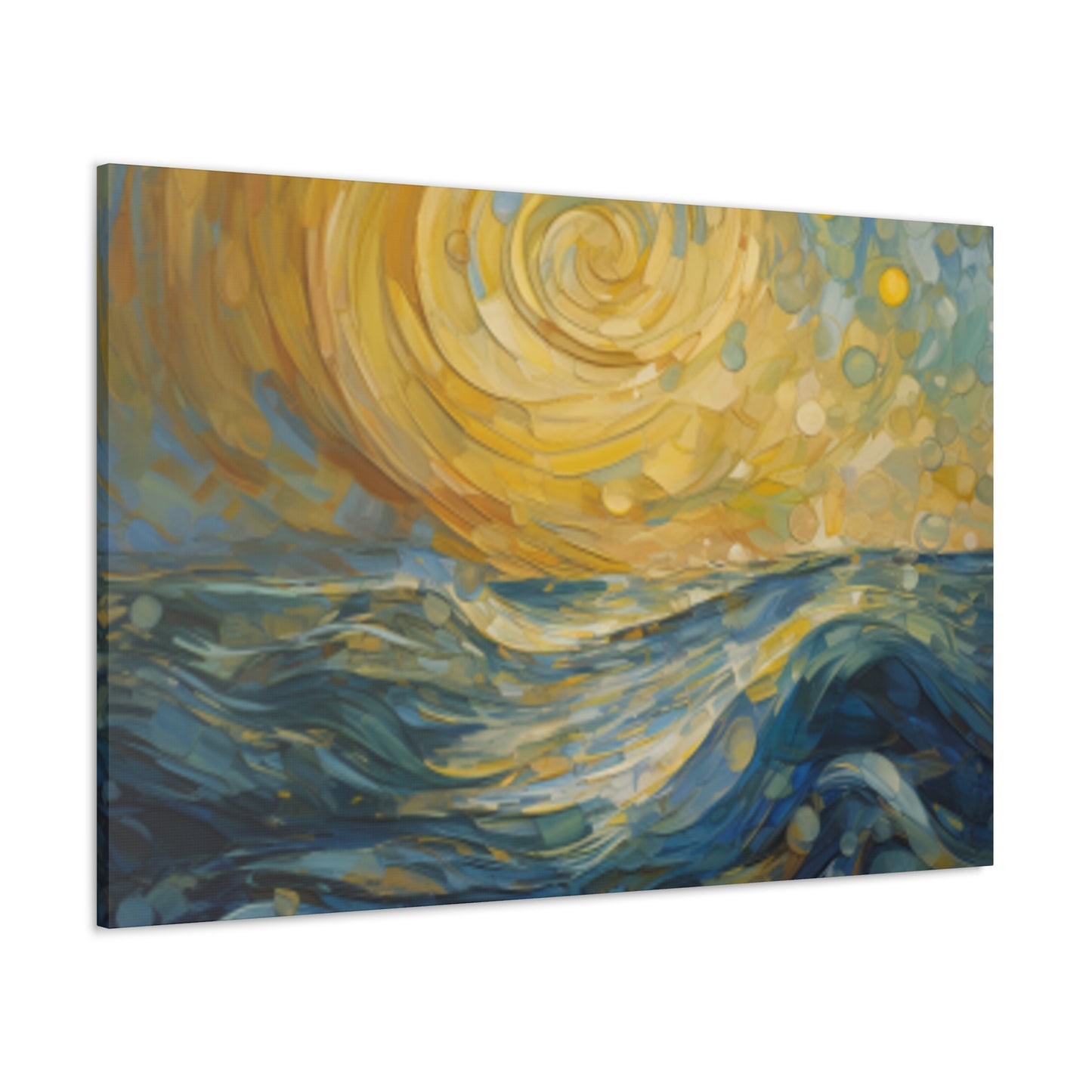 Ocean Waves On A Windy Evening Stary Night Vibe- Large Wall Art Canvas