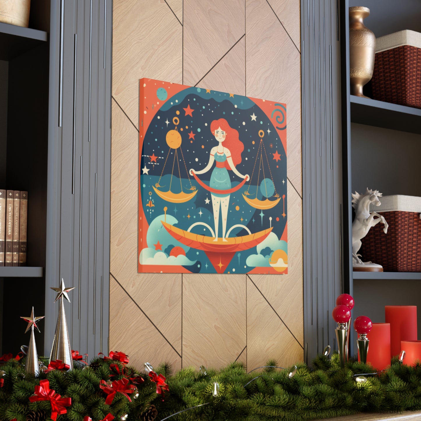 Cute Lofi Style Libra In The Stars - Large Wall Art