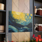 Waves And Full Moon Starry Night Style- Large Wall Art