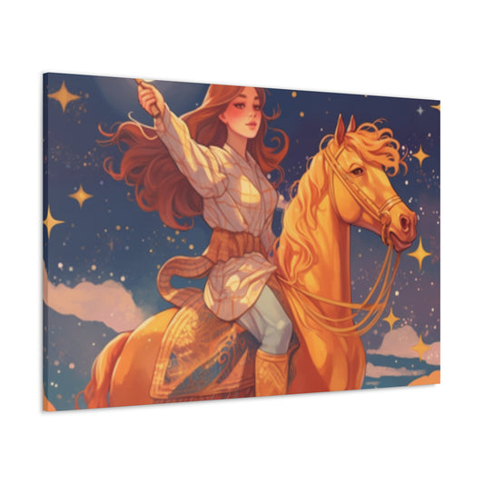 Lofi Magic, Boho Girl And Her Horse - Large Wall Art